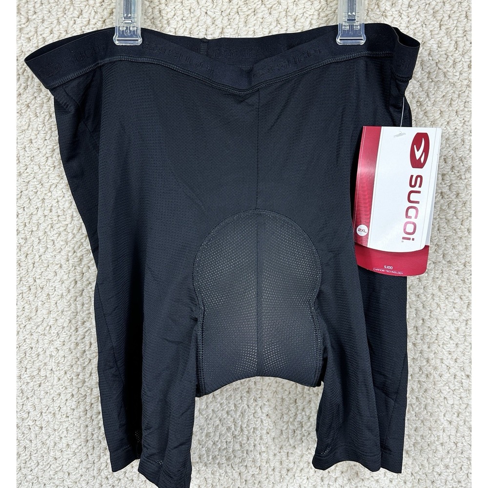 SUGOi Shorts Mens 2XL Black Ventilated Chamois S.100 Liner Padded Bike NEW